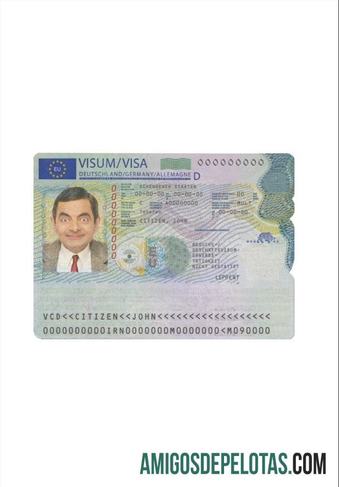 Visto Schengen da Alemanha exemplo